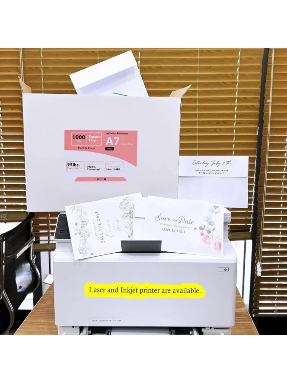 1000 Pcs White A7 Self-Seal Envelopes for Weddings, Birthdays & Announcements